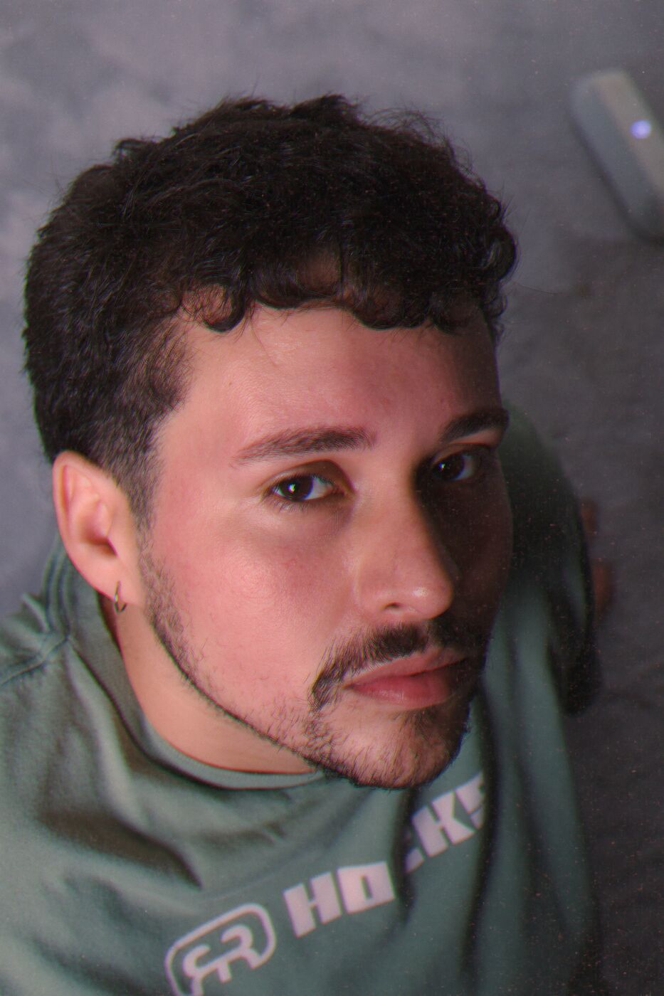 Retrato de cima, luz lateral